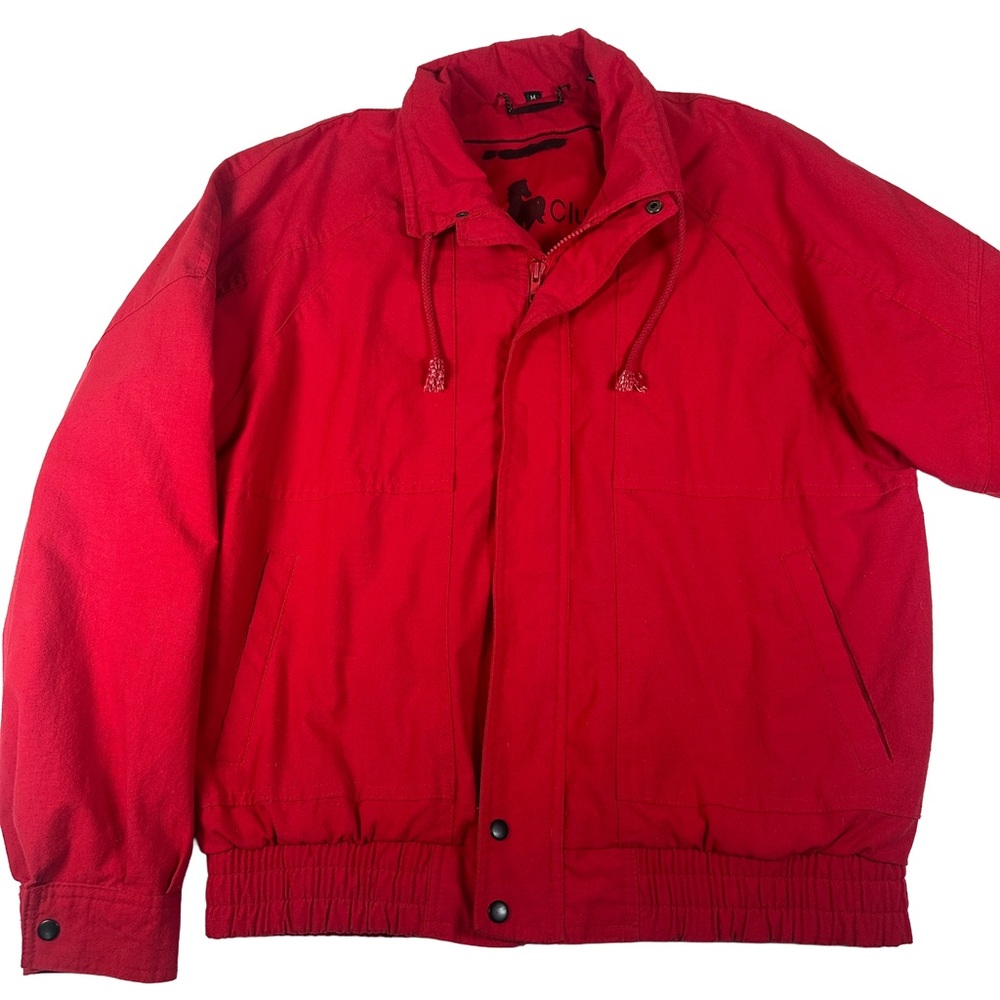 Vintage 90s red‎ jacket hunt club streetwear gorpcore 80s bomber coat retro zip